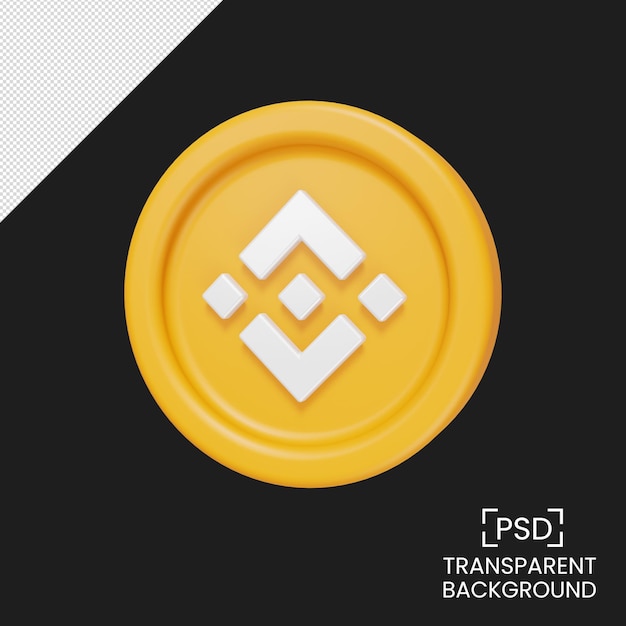 PSD crypto bnb 3d render ilustración aislada transparente