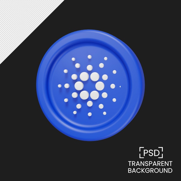 PSD crypto cardano 3d-renderillustration isoliert transparent