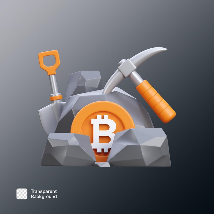 PSD crypto currency 3d icon illustration png template