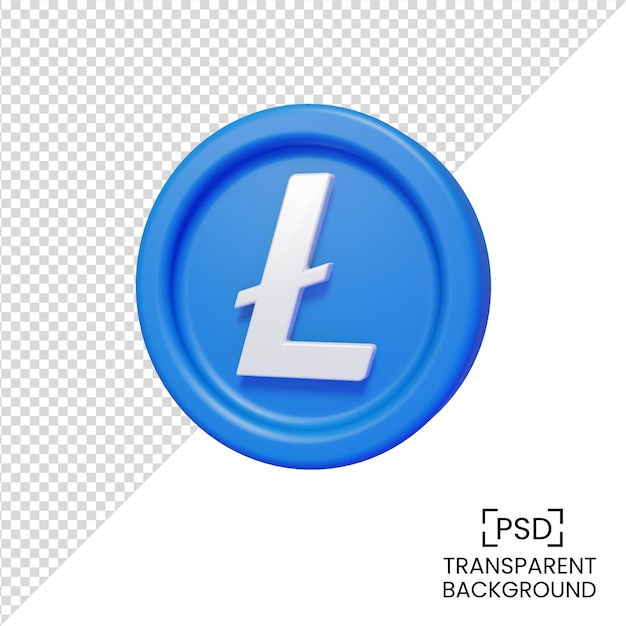 Crypto litecoin 3d render ilustração