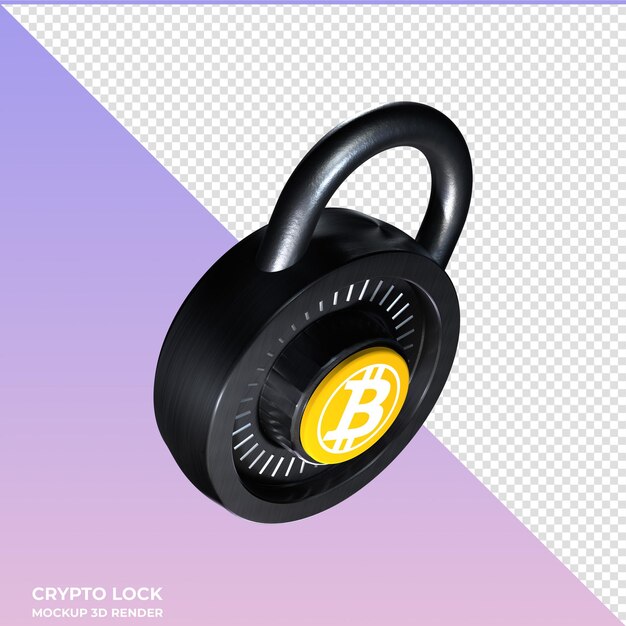 Crypto-lock bitcoin gold btg 3d-symbol