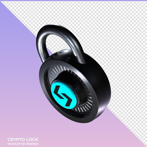 Crypto-lock bitget token bgb 3d-symbol, das in der kryptoschleife angebracht ist