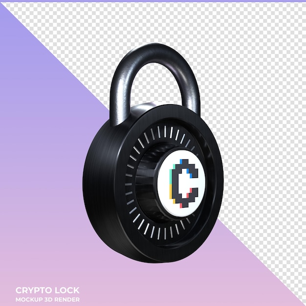 Crypto Lock Convex Finance CVX 3D-Symbol, das in der Kryptoschleife angebracht ist