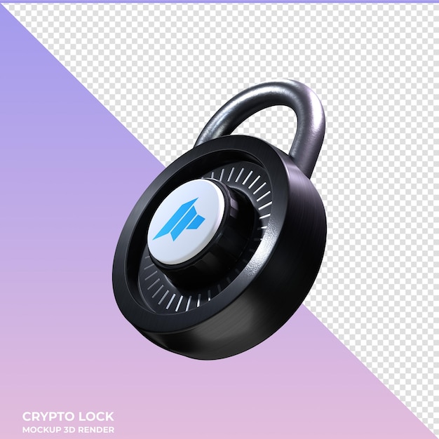 PSD crypto lock dao maker dao 3d-symbol, das auf der seite zu finden ist