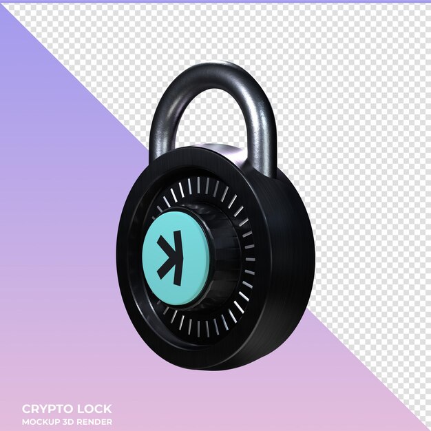Crypto-lock kaspa kas 3d-symbol
