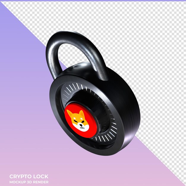 Crypto-lock shiba inu shib 3d-symbol