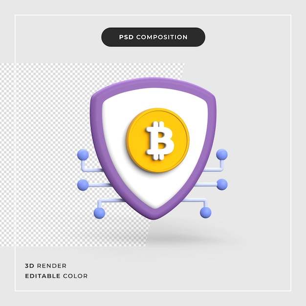 Crypto-monnaie bitcoin 3D