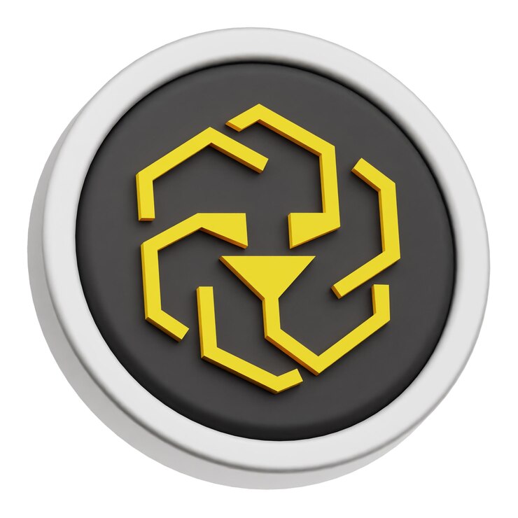 PSD crypto token 3d icon isolated on the white background