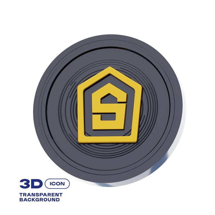 PSD crypto token 3d icon png template