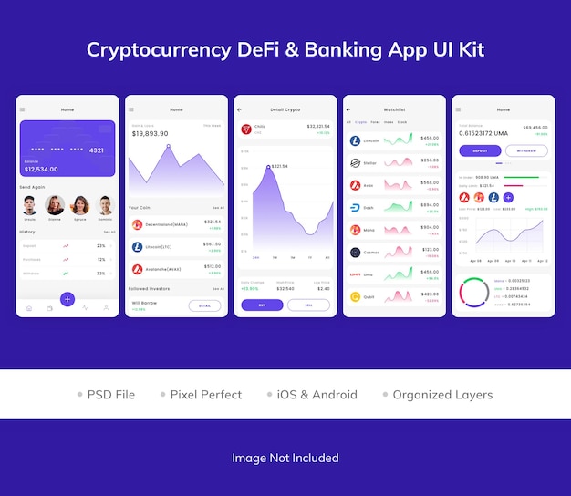 Cryptocurrency DeFi amp Banking App UI-Kit