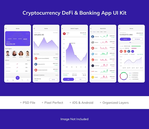 Cryptocurrency defi amp banking app ui-kit