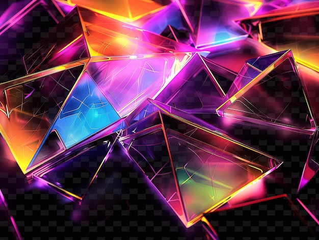 PSD crystal cascade un diseño en cascada de paneles holográficos que da forma a y2k decoración de carteles creativos