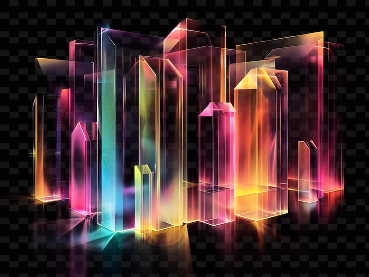 PSD crystal cascade un design a cascata di pannelli olografici che y2k shape creative signboard decor