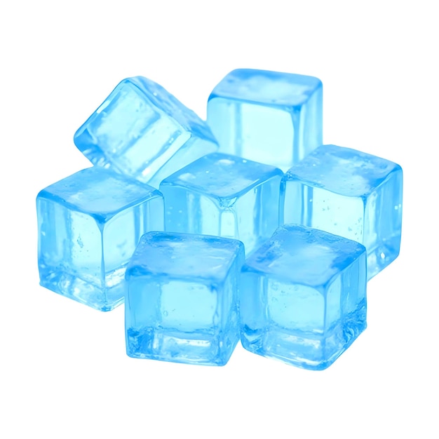 Crystal Clear Ice Cubes PNG Transparent Frozen Water Blocks Cool Refreshing and Frosty Stock I