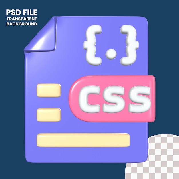 CSS-Datei 3D-Illustrations-Symbol