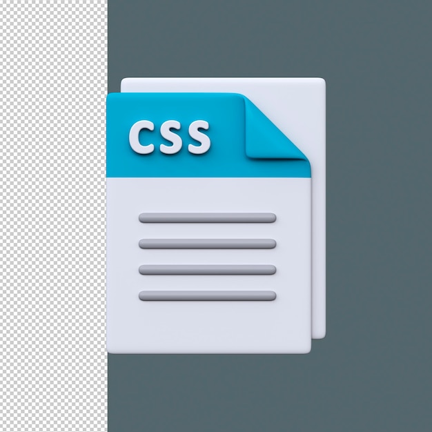 CSS file format 3D icon Stylesheet for web design layout formatting and visual presentation