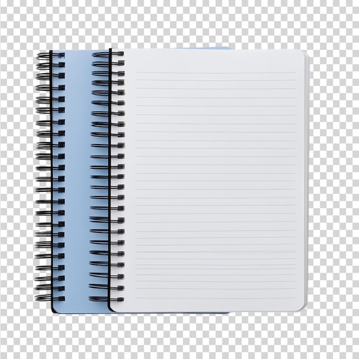 PSD cuaderno en blanco aislado sobre un fondo transparente