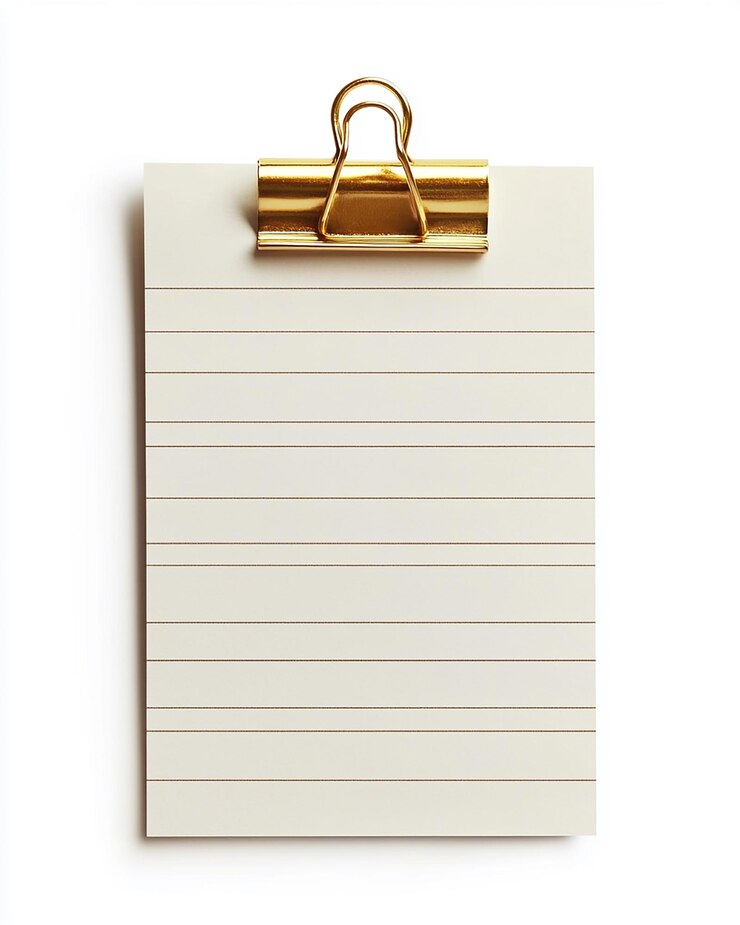 PSD cuaderno con clip de oro