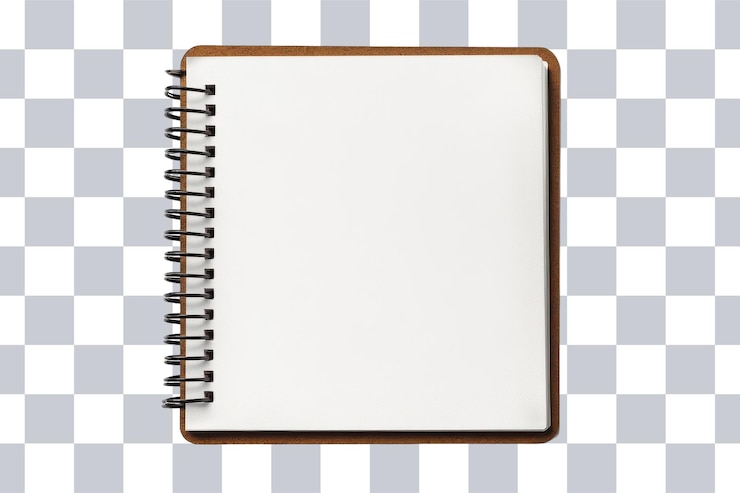 PSD un cuaderno en espiral en blanco apoyado en una superficie de madera ideal para la escritura creativa y la tormenta de ideas