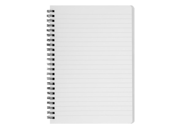 El cuaderno de espiral de papel aislado