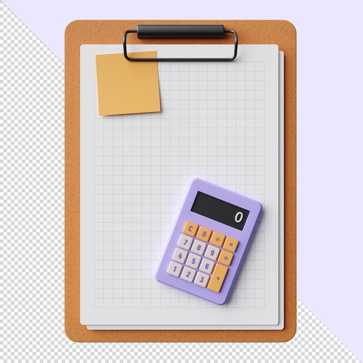 PSD cuaderno de notas en espiral 3d con clips de papel y pegatinas