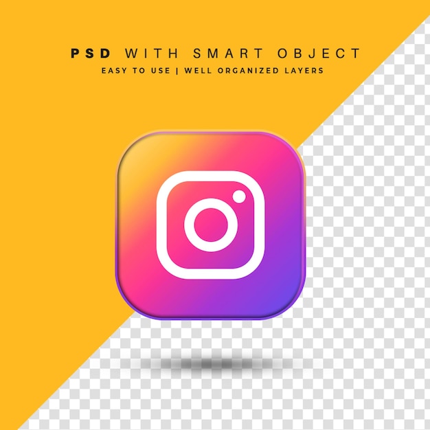 Cuadrado 3D con logo de Instagram