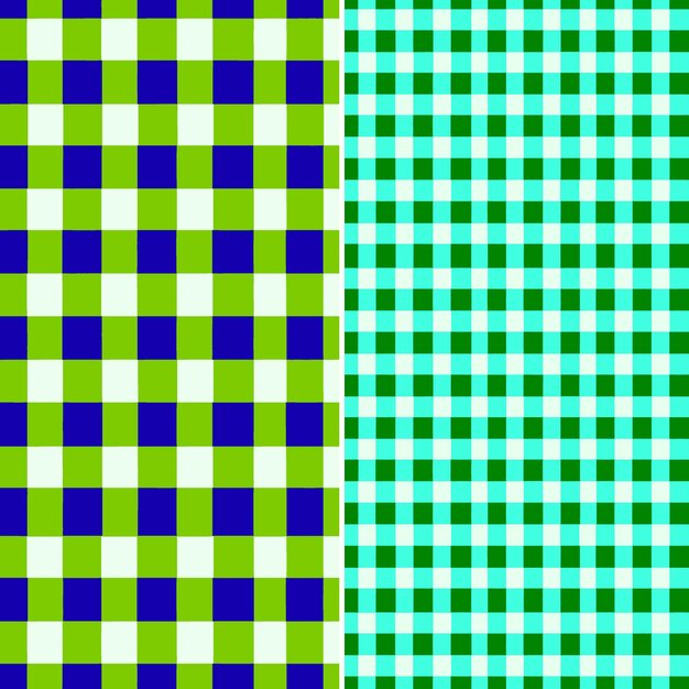 los cuadrados verdes y azules están alineados en una fila