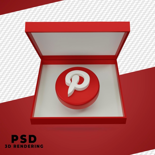 Cuadro 3d renderizado de Pinterest aislado