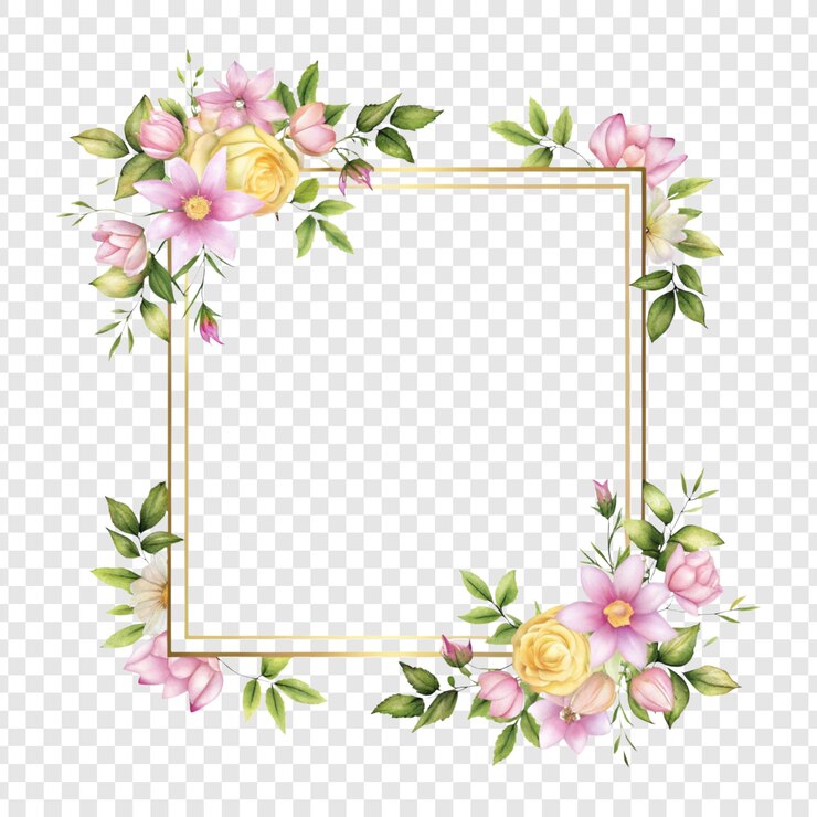 PSD cuadro de acuarela floral