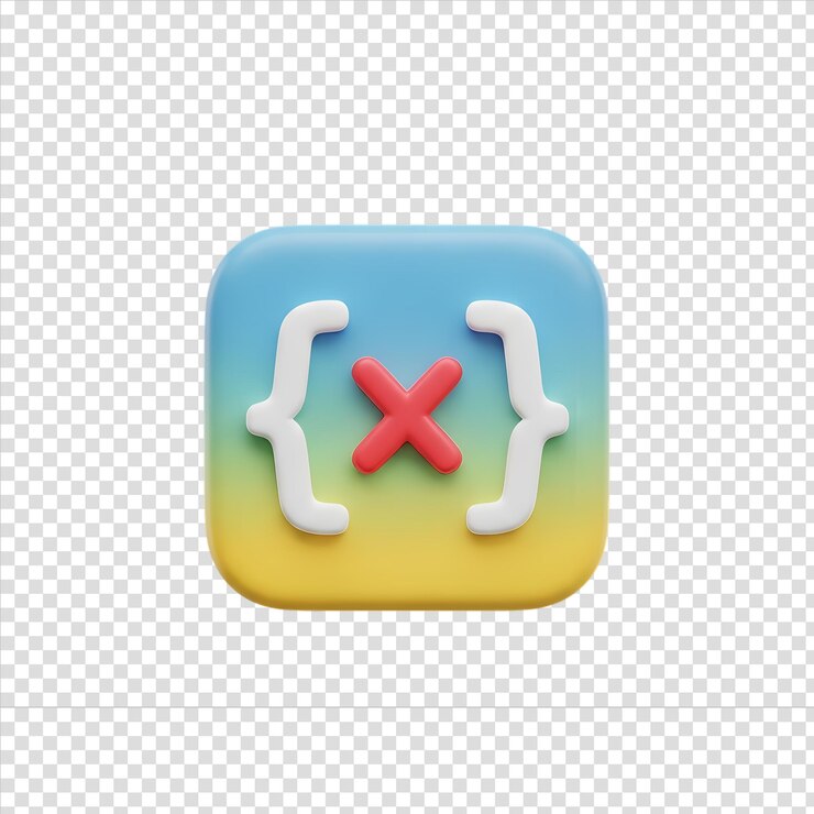 PSD cuadro de advertencia amarillo con un símbolo de error de código un icono de error de software renderizado en 3d