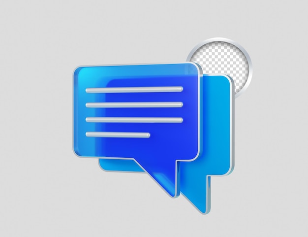 Cuadro de chat de icono 3D