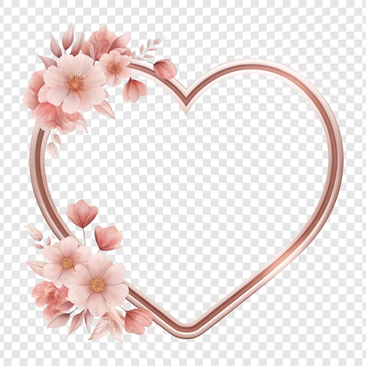 PSD cuadro de corazón floral