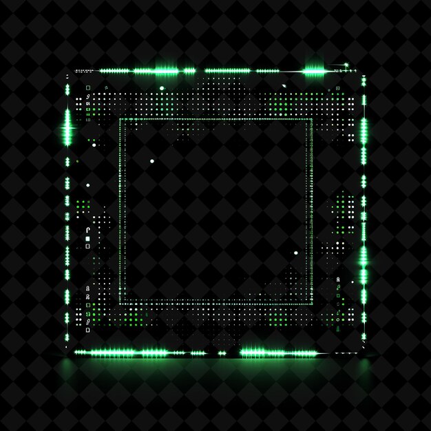 Cuadro de flujo de datos Png con logotipo Polkadot que transmite datos y forma de neón de bloqueo Y2K en fondo oscuro