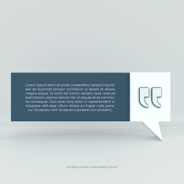 Cuadro de marcos de cotización de renderizado 3d plantillas en blanco diseño de cuadro de diseño de información de texto mínimo realista Diseño de banner