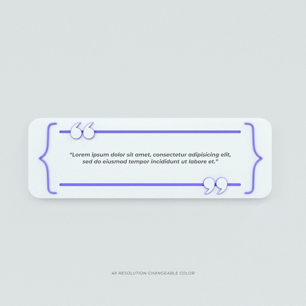 Cuadro de marcos de cotización de renderizado 3d plantillas en blanco diseño de cuadro de diseño de información de texto mínimo realista Diseño de banner