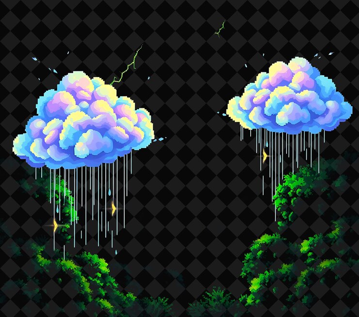 PSD cuadro pixelado en fondo negro reventado con decoración de juego de marco de píxeles vívido y altamente aislado
