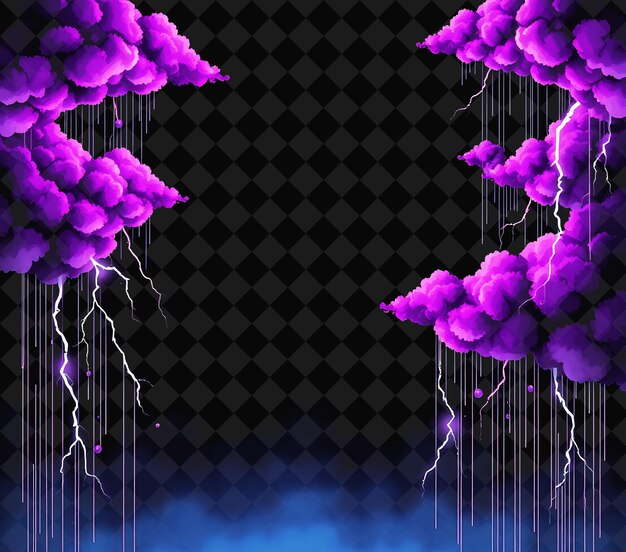 Cuadro pixelado en fondo negro reventado con decoración de juego de marco de píxeles vívido y altamente aislado