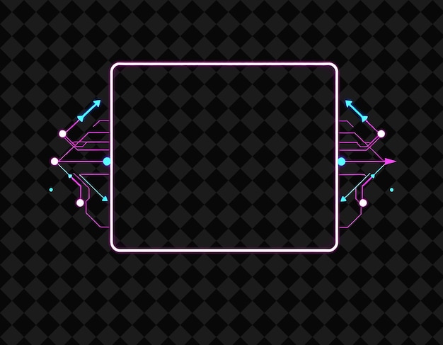 Cuadro pixelado en fondo negro reventado con decoración de juego de marco de píxeles vívido y altamente aislado