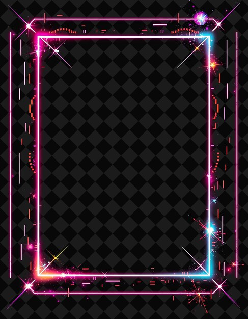 Cuadro pixelado en fondo negro reventado con decoración de juego de marco de píxeles vívido y altamente aislado