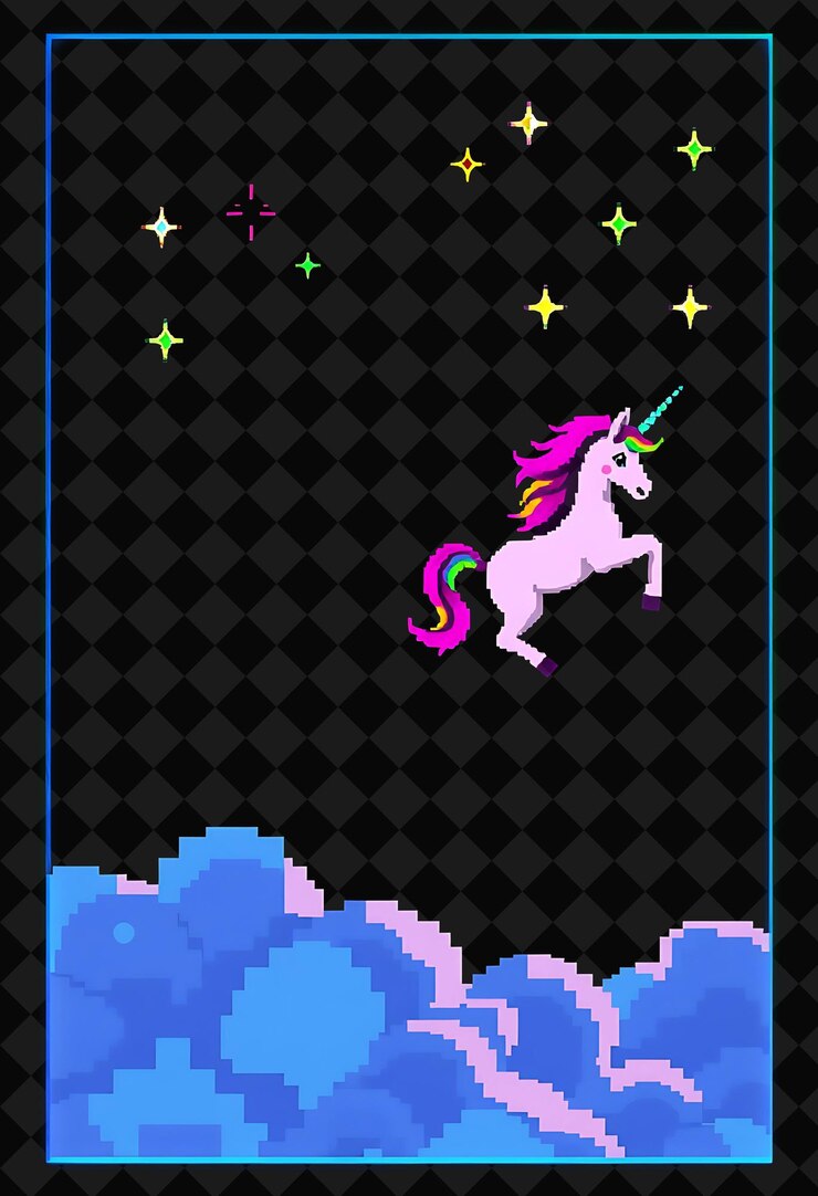 PSD cuadro pixelado en fondo negro reventado con decoración de juego de marco de píxeles vívido y altamente aislado