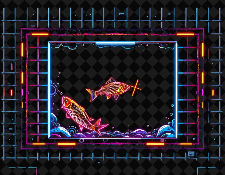 PSD cuadro pixelado en fondo negro reventado con decoración de juego de marco de píxeles vívido y altamente aislado