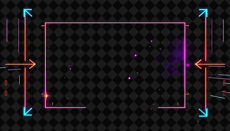 PSD cuadro pixelado en fondo negro reventado con decoración de juego de marco de píxeles vívido y altamente aislado