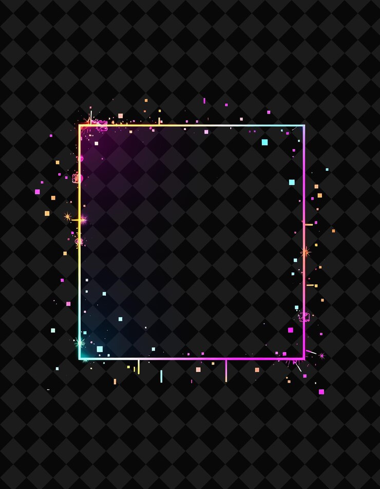 PSD cuadro pixelado en fondo negro reventado con decoración de juego de marco de píxeles vívido y altamente aislado