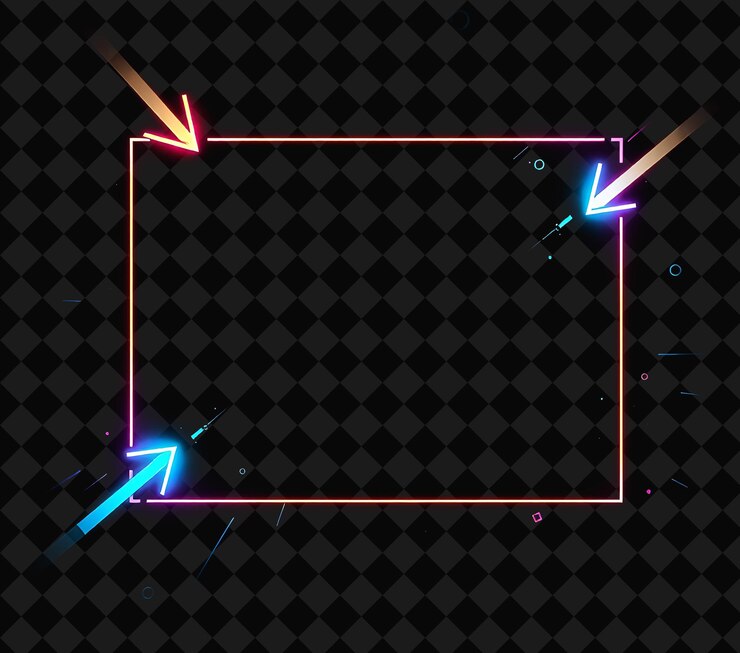 PSD cuadro pixelado en fondo negro reventado con decoración de juego de marco de píxeles vívido y altamente aislado