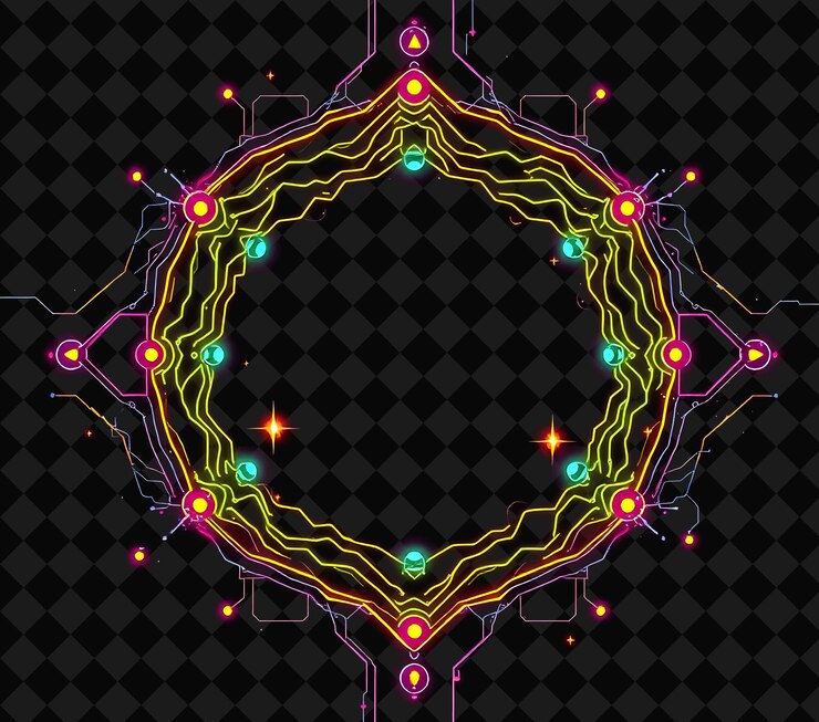 PSD cuadro pixelado en fondo negro reventado con decoración de juego de marco de píxeles vívido y altamente aislado