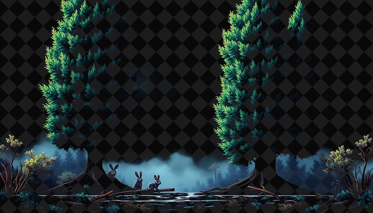 PSD cuadro pixelado en fondo negro reventado con decoración de juego de marco de píxeles vívido y altamente aislado