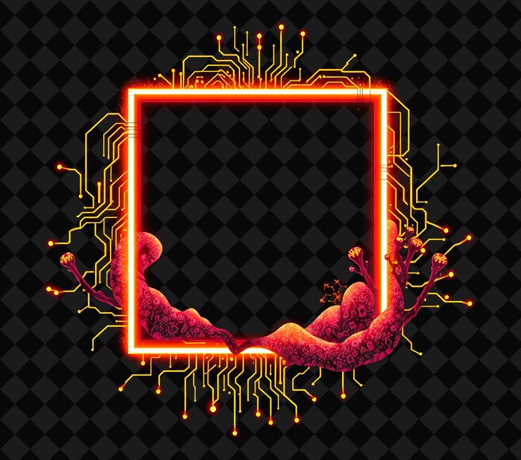 PSD cuadro pixelado en fondo negro reventado con decoración de juego de marco de píxeles vívido y altamente aislado
