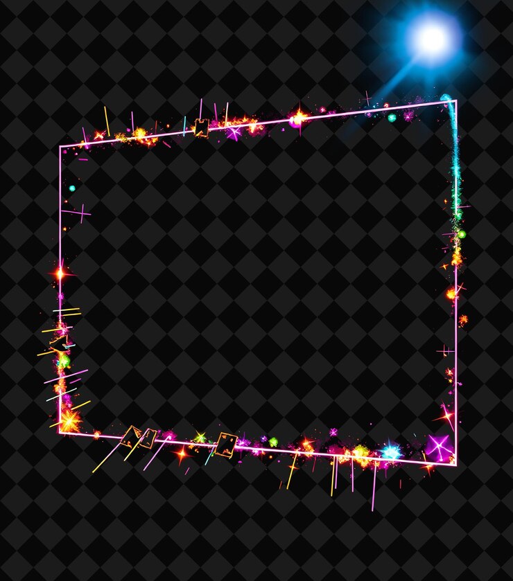 PSD cuadro pixelado en fondo negro reventado con decoración de juego de marco de píxeles vívido y altamente aislado