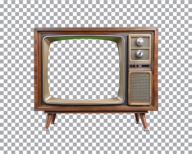Cuadro de televisión retro de los años 60 con fondo transparente