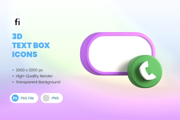 Cuadro de texto 3D con teléfono
